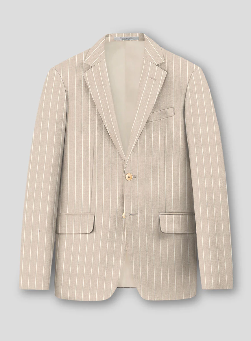 Napolean Como Bar Beige Wool Suit - Image 3