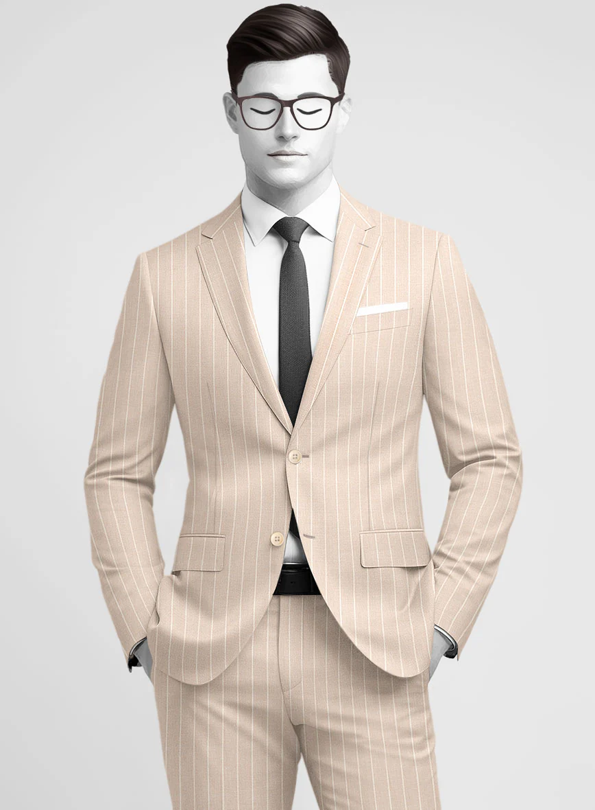 Napolean Como Bar Beige Wool Suit - Image 4