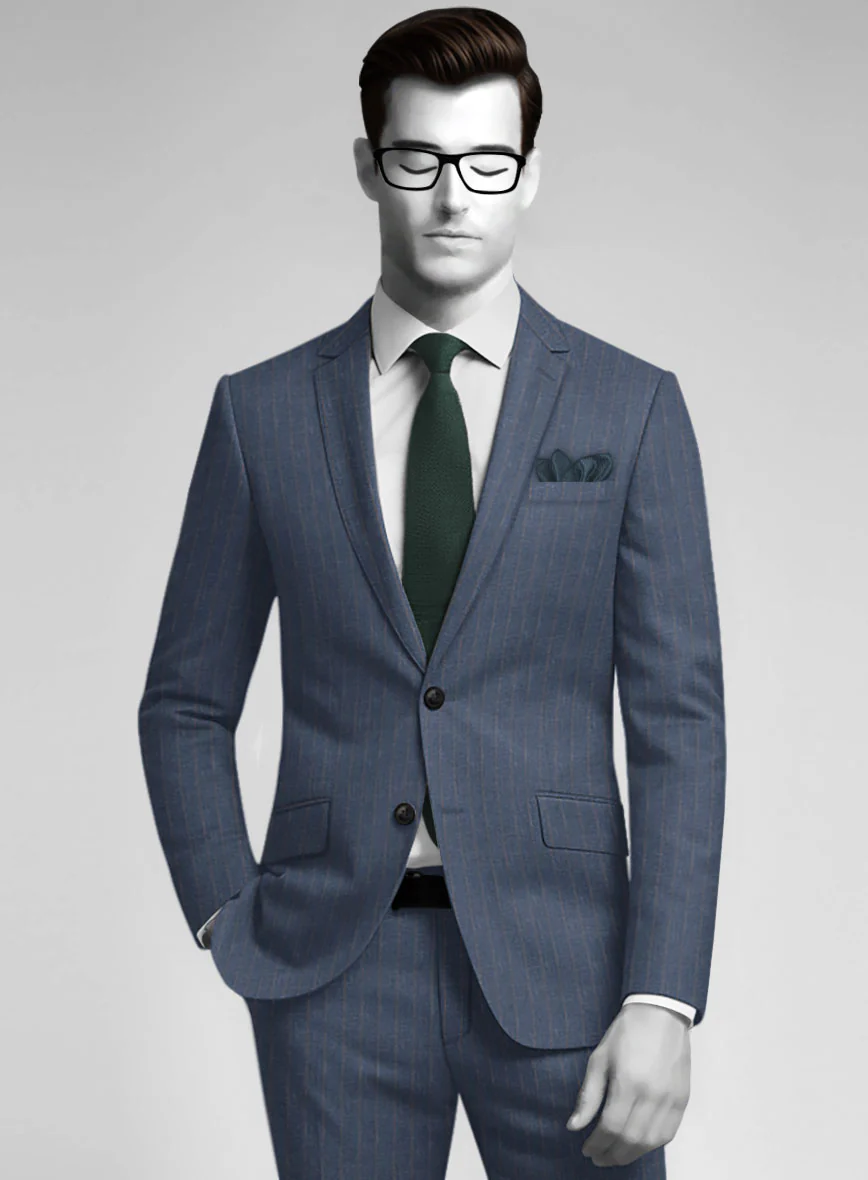 Napolean Como Bar Blue Wool Suit - Image 3