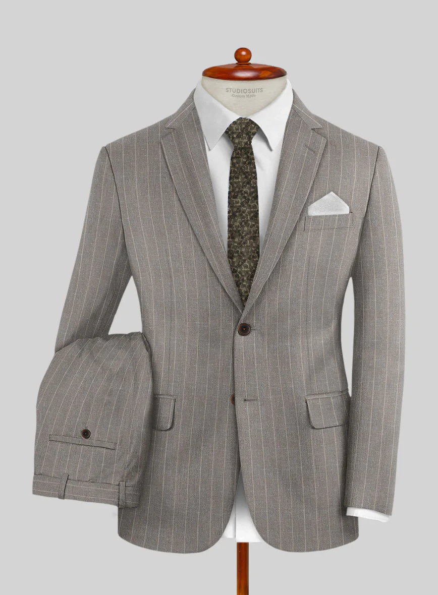 Napolean Como Bar Brown Wool Suit - Image 2