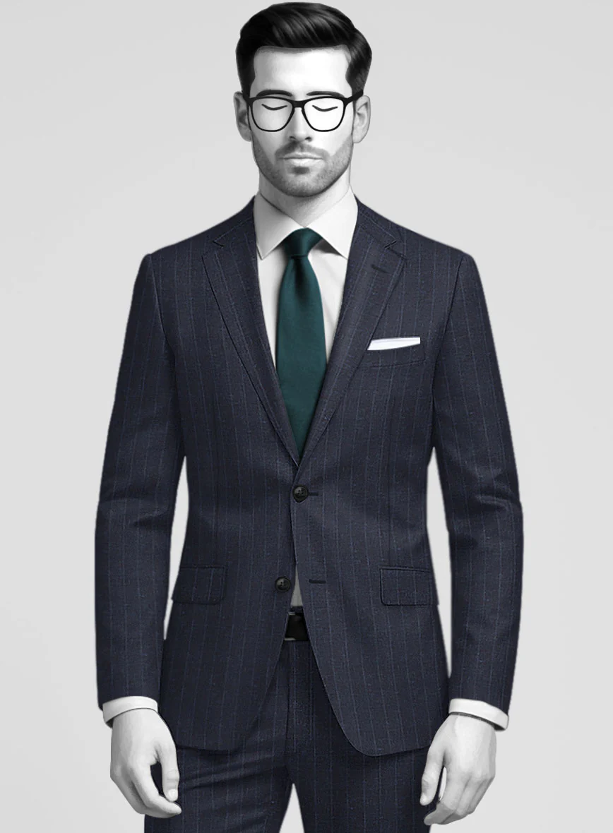 Napolean Como Bar Dark Blue Wool Suit - Image 3