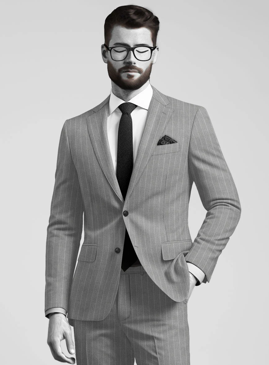 Napolean Como Bar Gray Wool Suit - Image 3