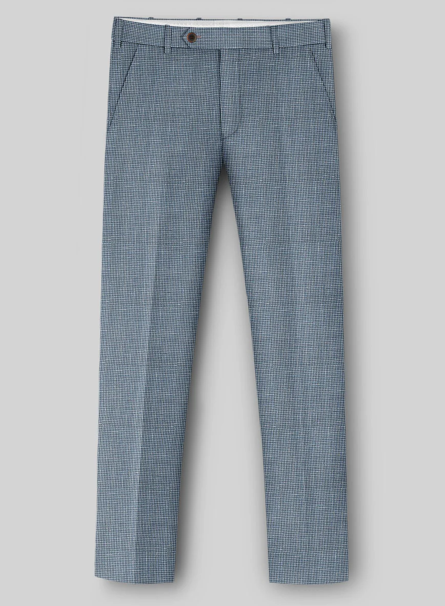 Napolean Costa Mini Houndstooth Blue Wool Pants - Image 2