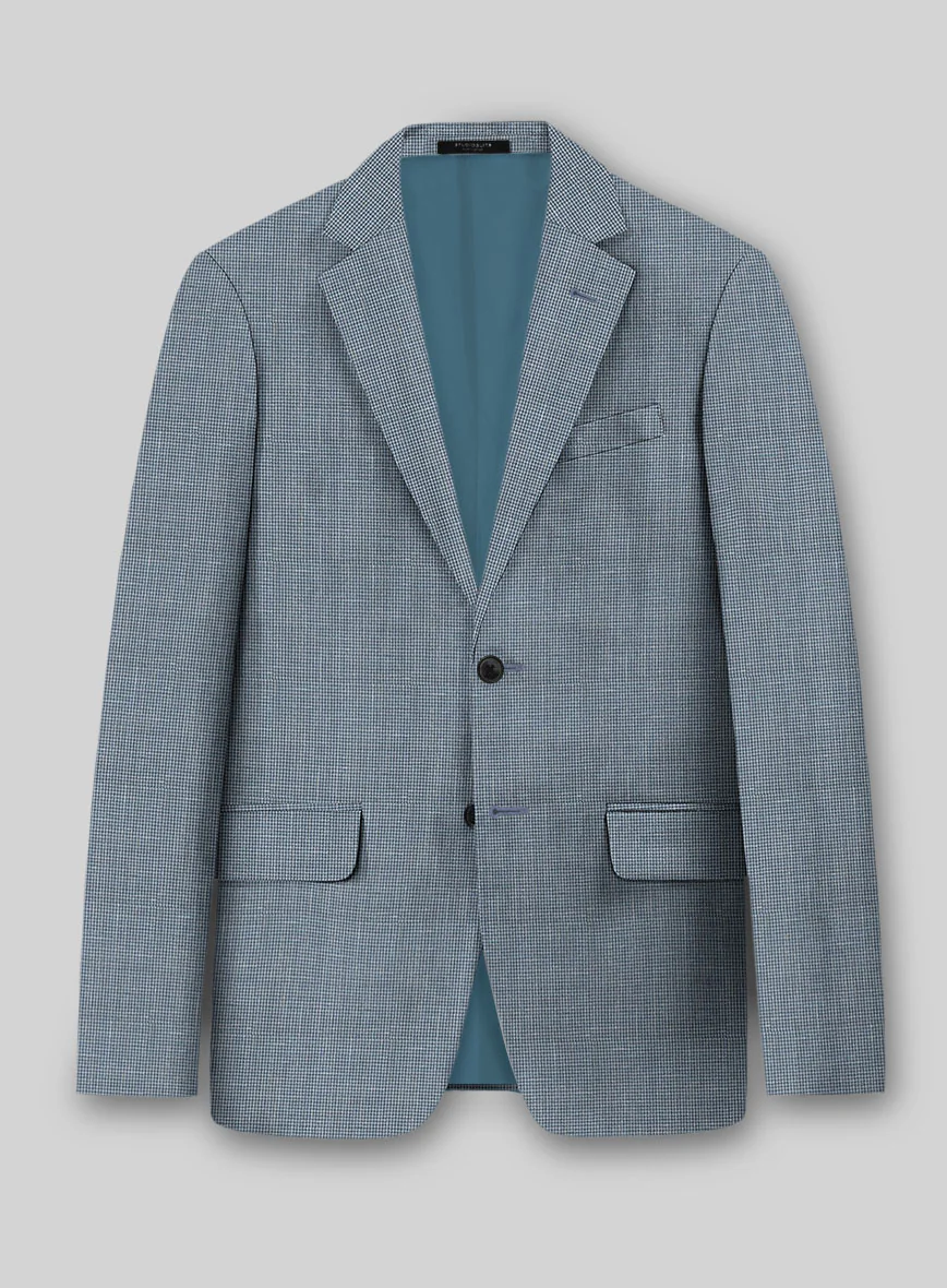 Napolean Costa Mini Houndstooth Blue Wool Suit - Image 2