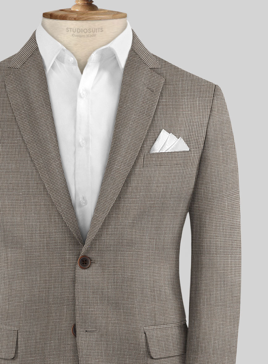 Napolean Costa Mini Houndstooth Brown Wool Jacket - Image 3