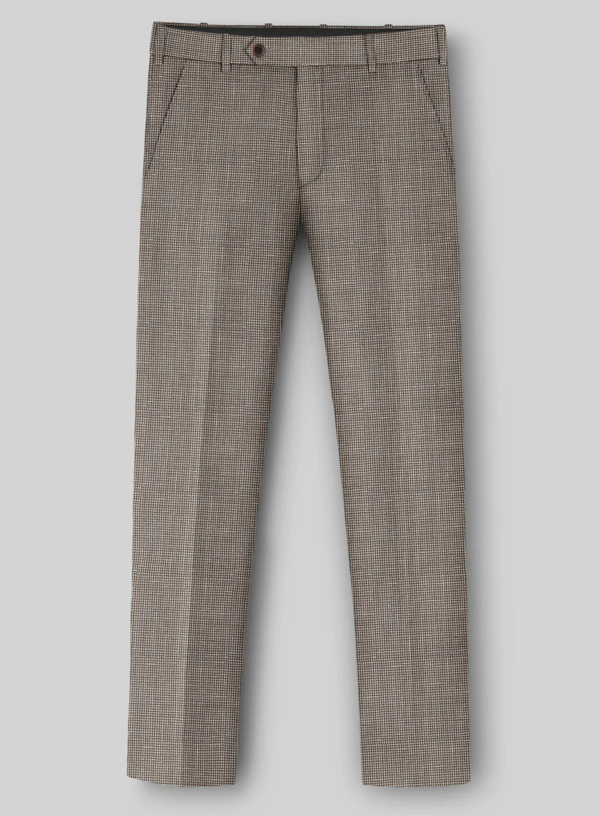 Napolean Costa Mini Houndstooth Brown Wool Pants - Image 2