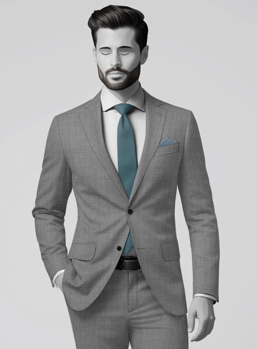 Napolean Costa Mini Houndstooth Gray Wool Jacket - Image 2