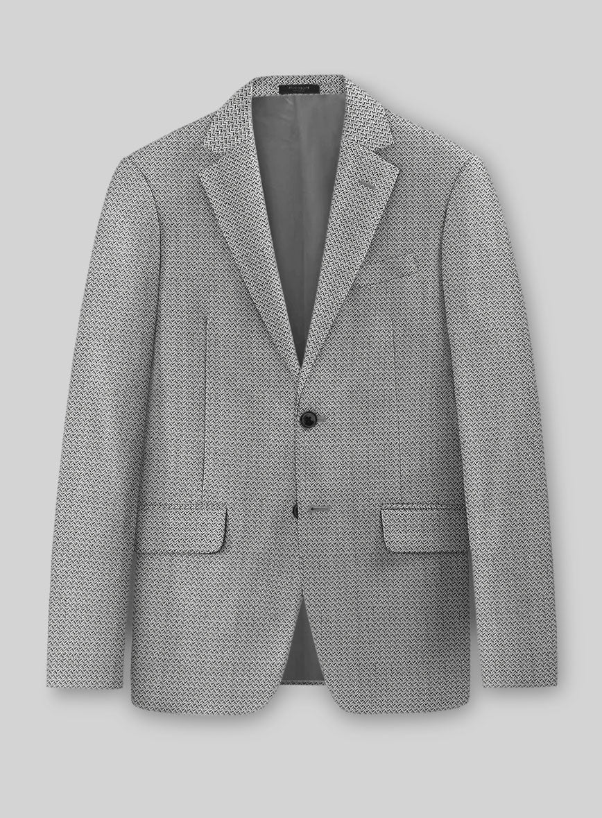 Napolean Dalmoro Chevron Weave Black And White Wool Suit - Image 2