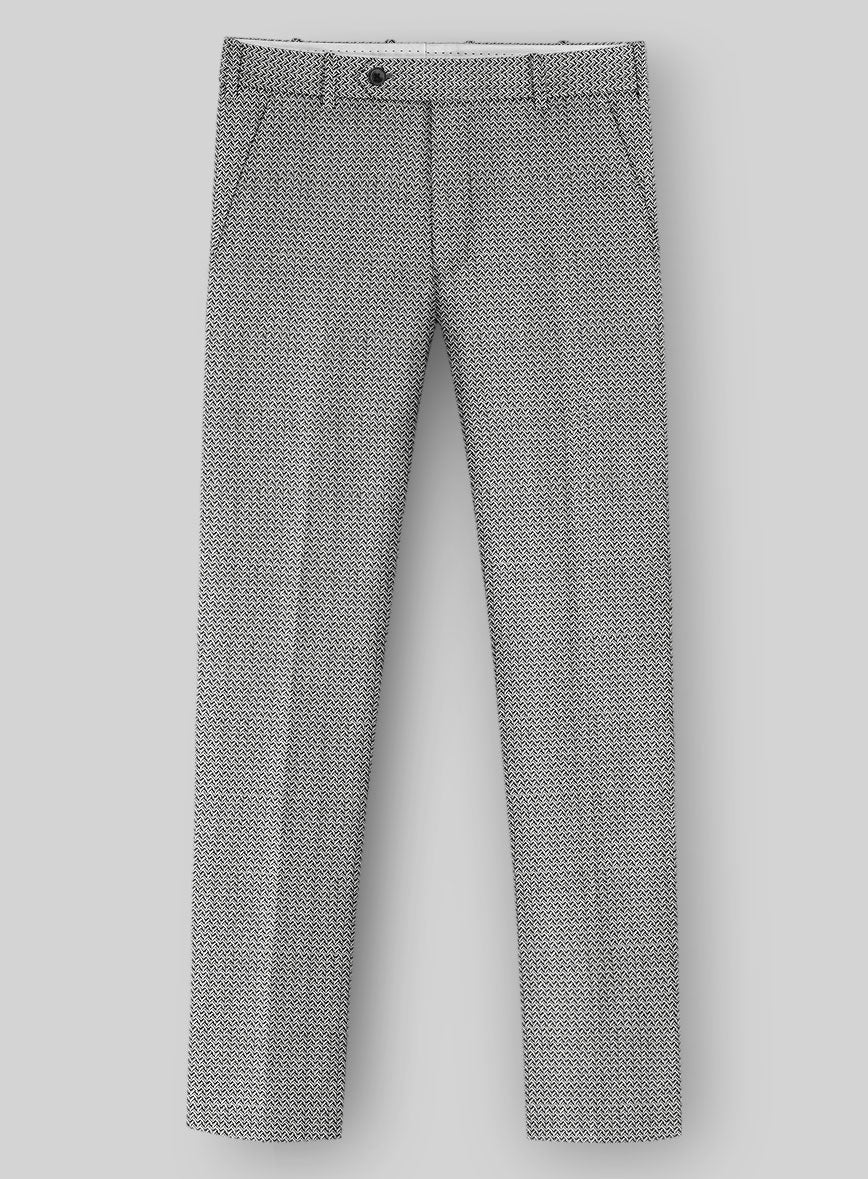 Napolean Dalmoro Chevron Weave Black And White Wool Suit - Image 4