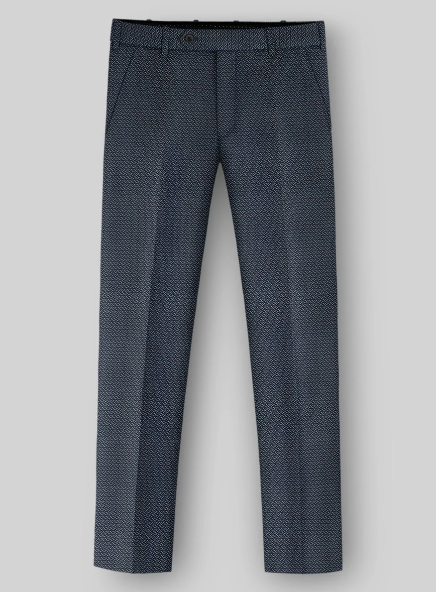 Napolean Dalmoro Chevron Weave Blue Wool Suit - Image 4