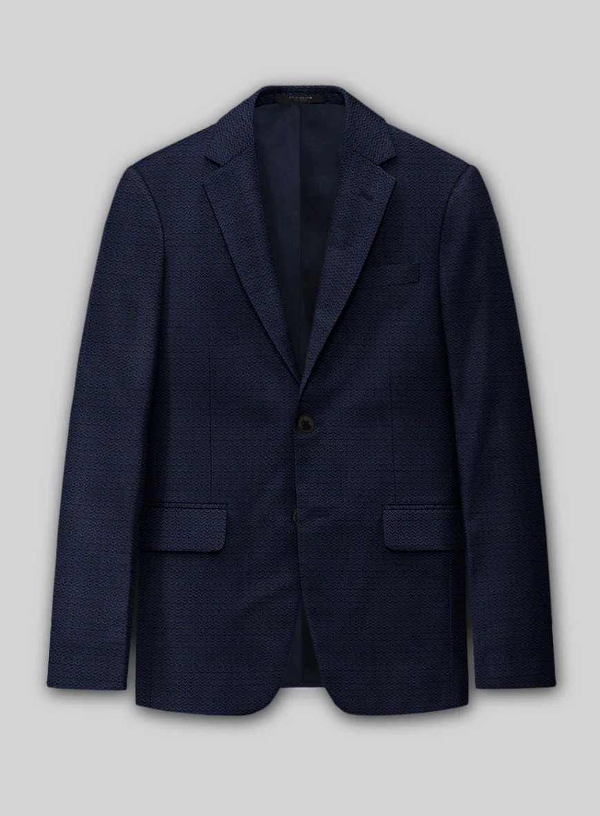 Napolean Dalmoro Chevron Weave Royal Blue Wool Suit - Image 2