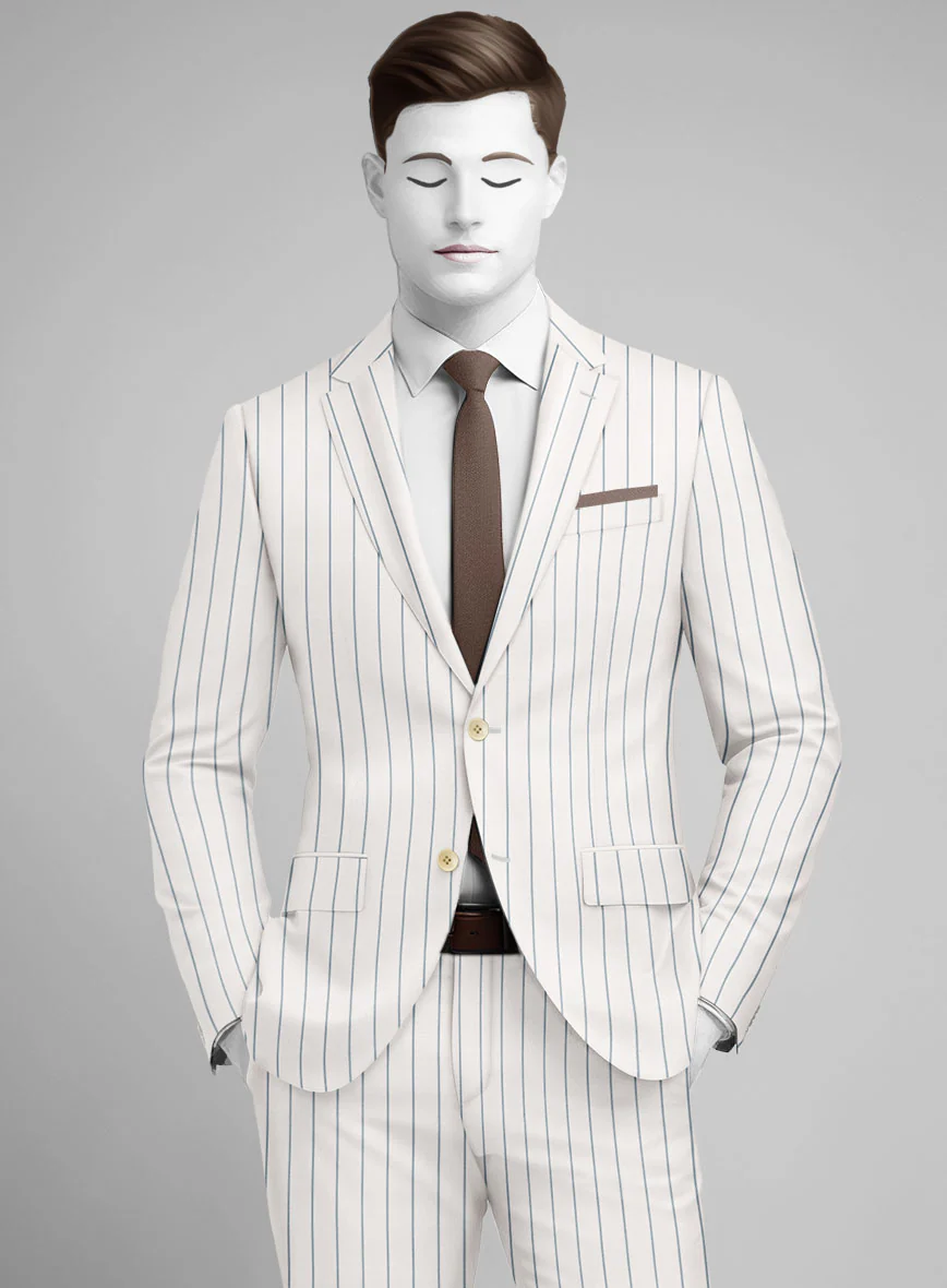 Napolean Dario Stripe Ivory Wool Jacket - Image 2
