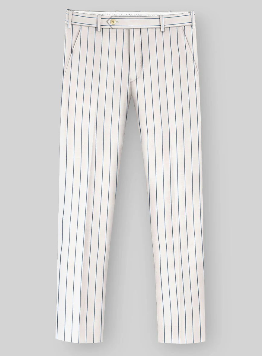Napolean Dario Stripe Ivory Wool Suit - Image 4
