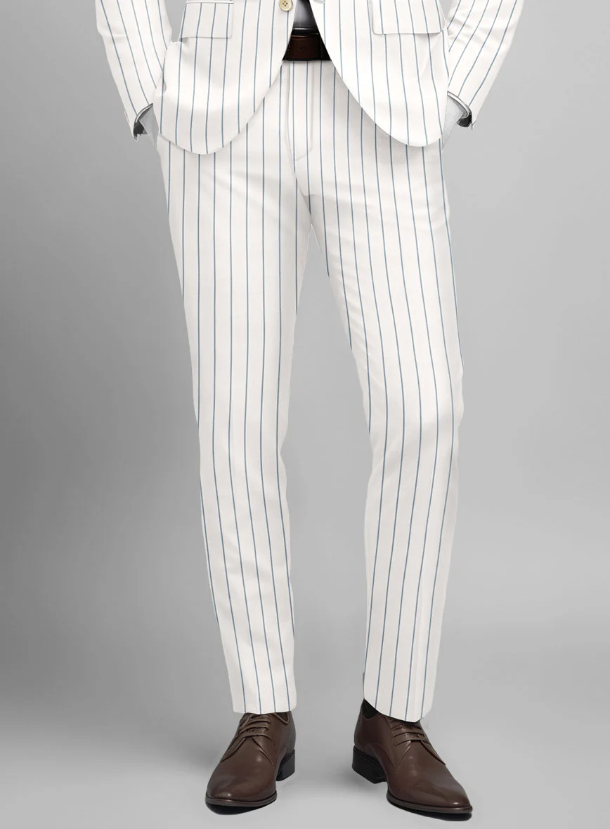 Napolean Dario Stripe Ivory Wool Suit - Image 5