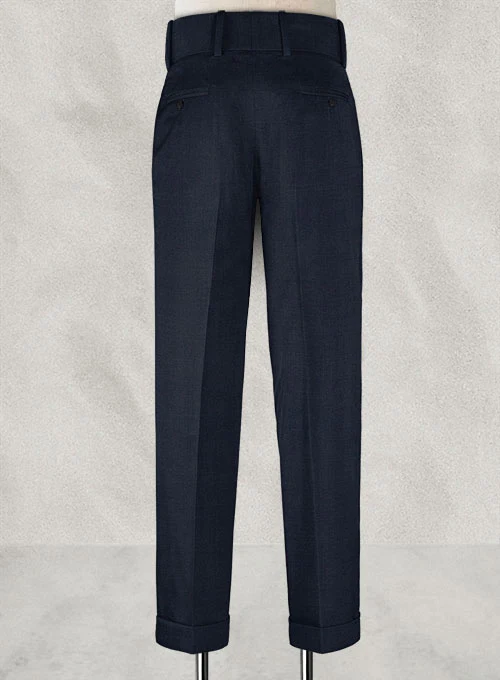 Napolean Dark Blue Double Gurkha Wool Trousers - Image 3