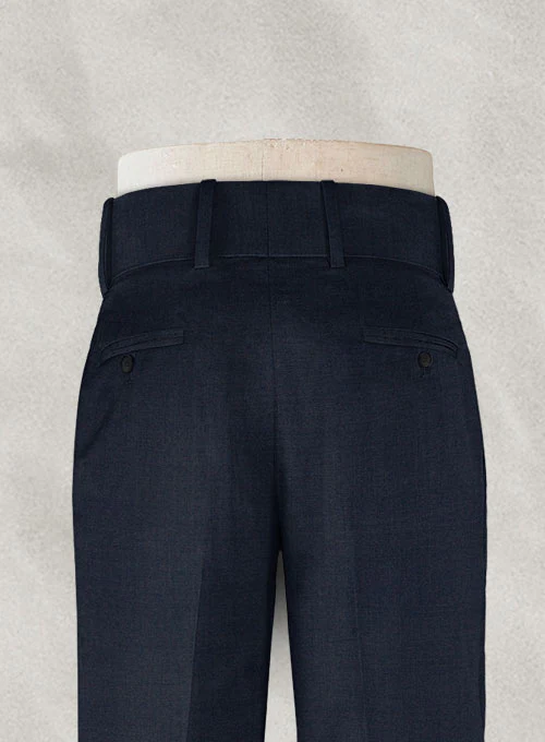 Napolean Dark Blue Double Gurkha Wool Trousers - Image 6