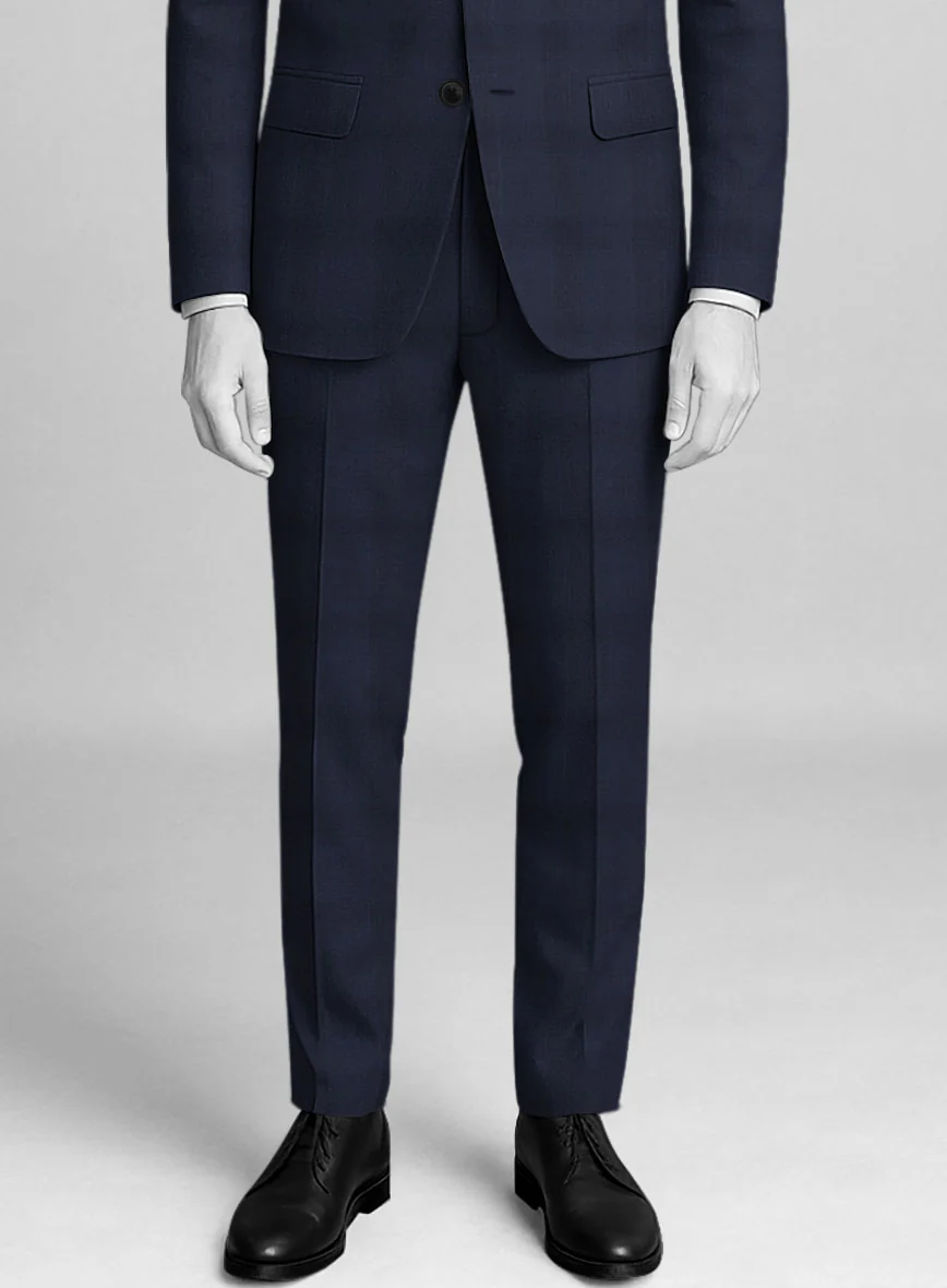 Napolean Dark Blue Glen Suit - Image 5