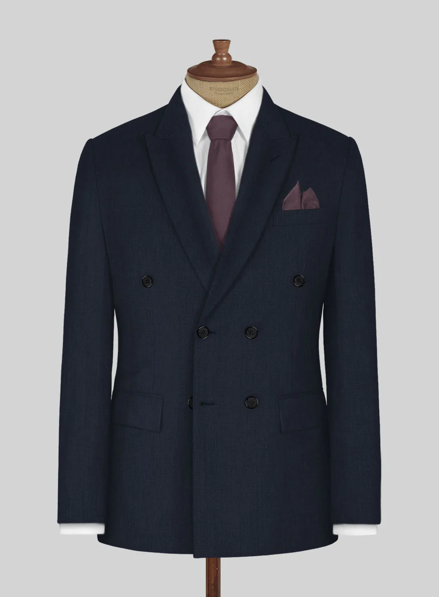Napolean Dark Blue Wool Double Breasted Suit - Image 2