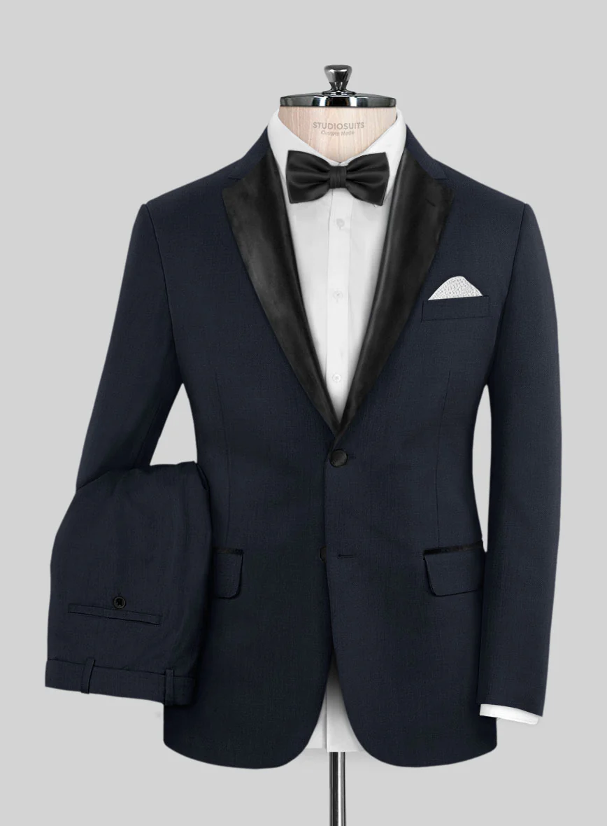 Napolean Dark Blue Wool Tuxedo Suit - Image 2