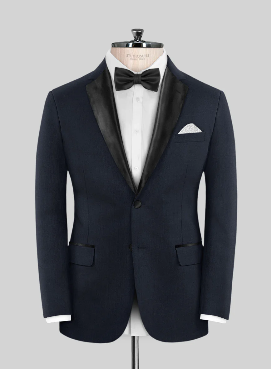Napolean Dark Blue Wool Tuxedo Suit - Image 3