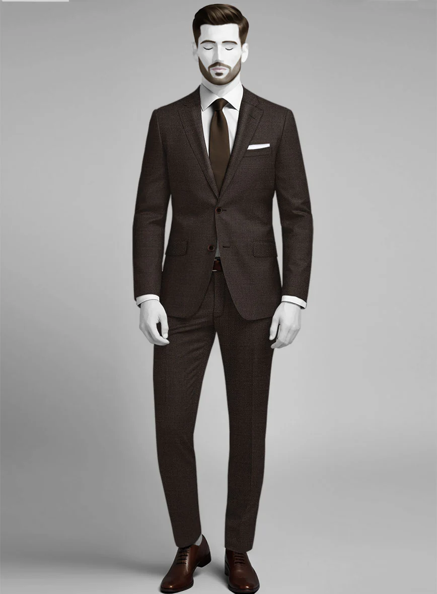 Napolean Dark Brown Wool Suit