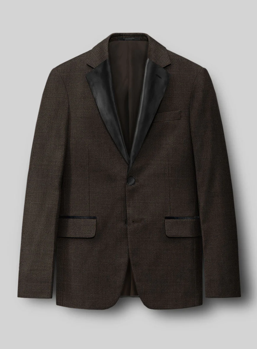 Napolean Dark Brown Wool Tuxedo Suit - Image 3