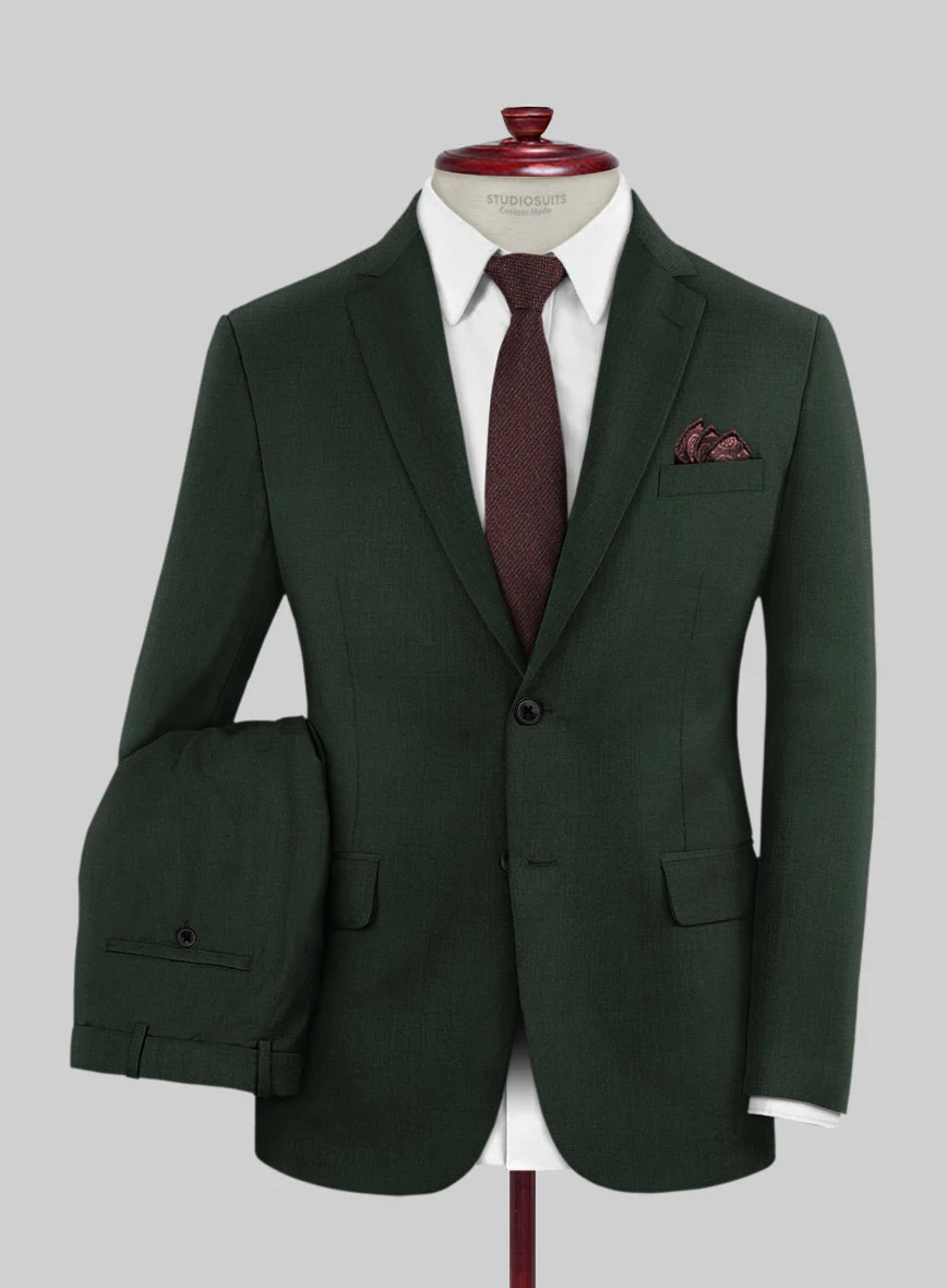 Napolean Dark Green Wool Suit - Image 2