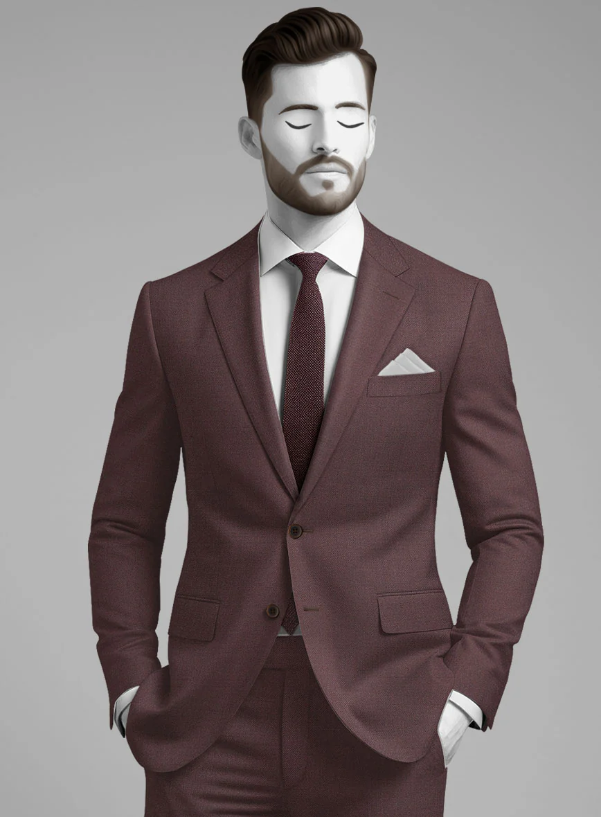 Napolean Dark Wine Wool Jacket - Image 2