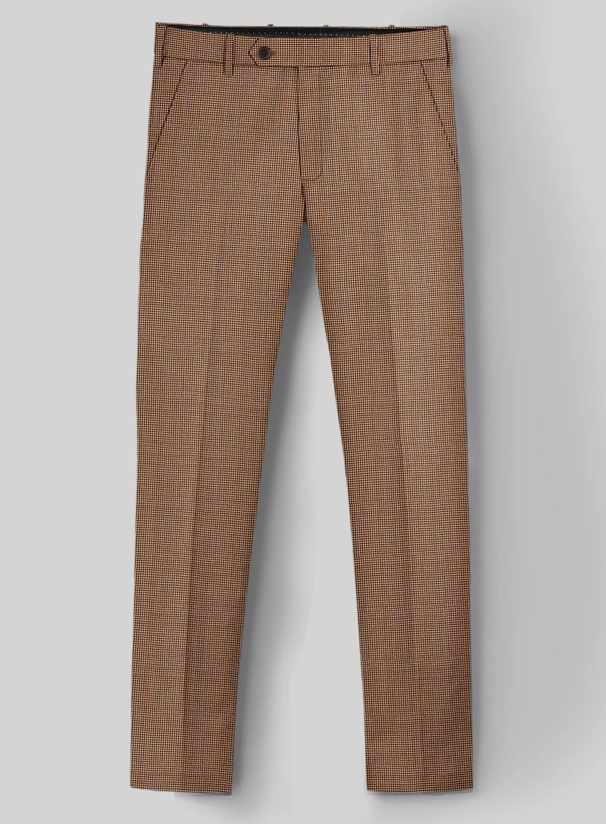 Napolean Delviro Mini Houndstooth Brown Wool Pants - Image 2