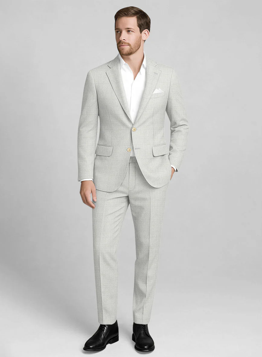 Napolean Delviro Mini Houndstooth Gray Wool Suit - Image 6