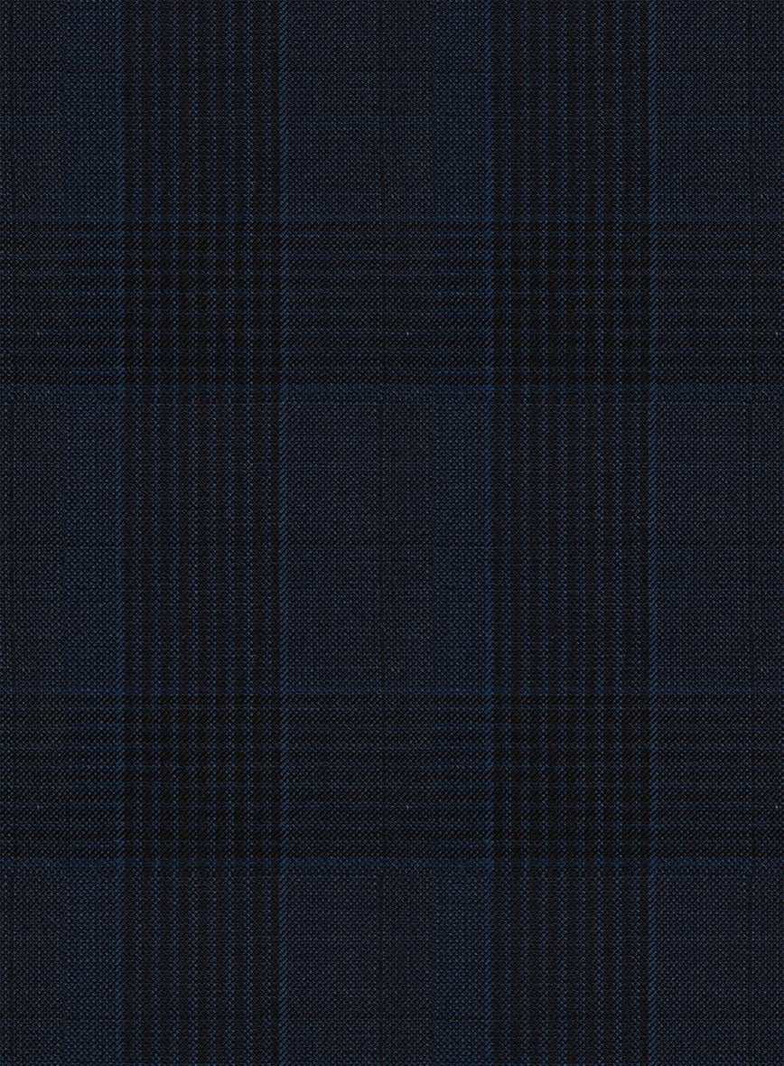 Napolean Devon Check Blue Wool Pants - Image 3