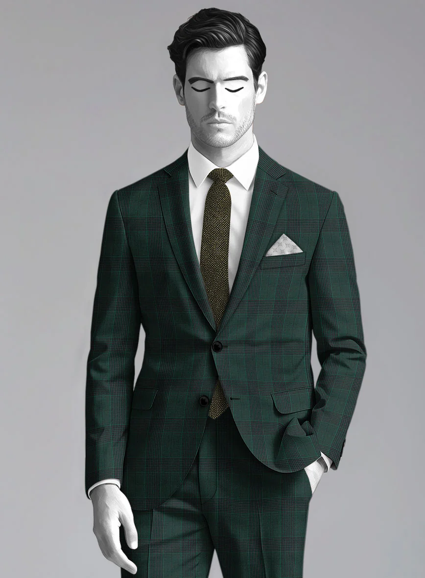 Napolean Devon Check Green Wool Jacket - Image 2