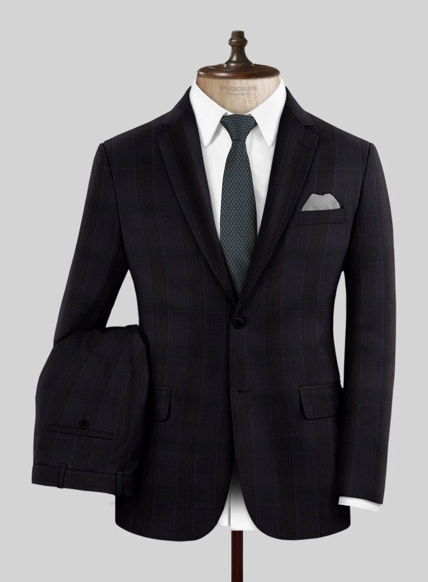Napolean Devon Check Violet Wool Suit - Image 2