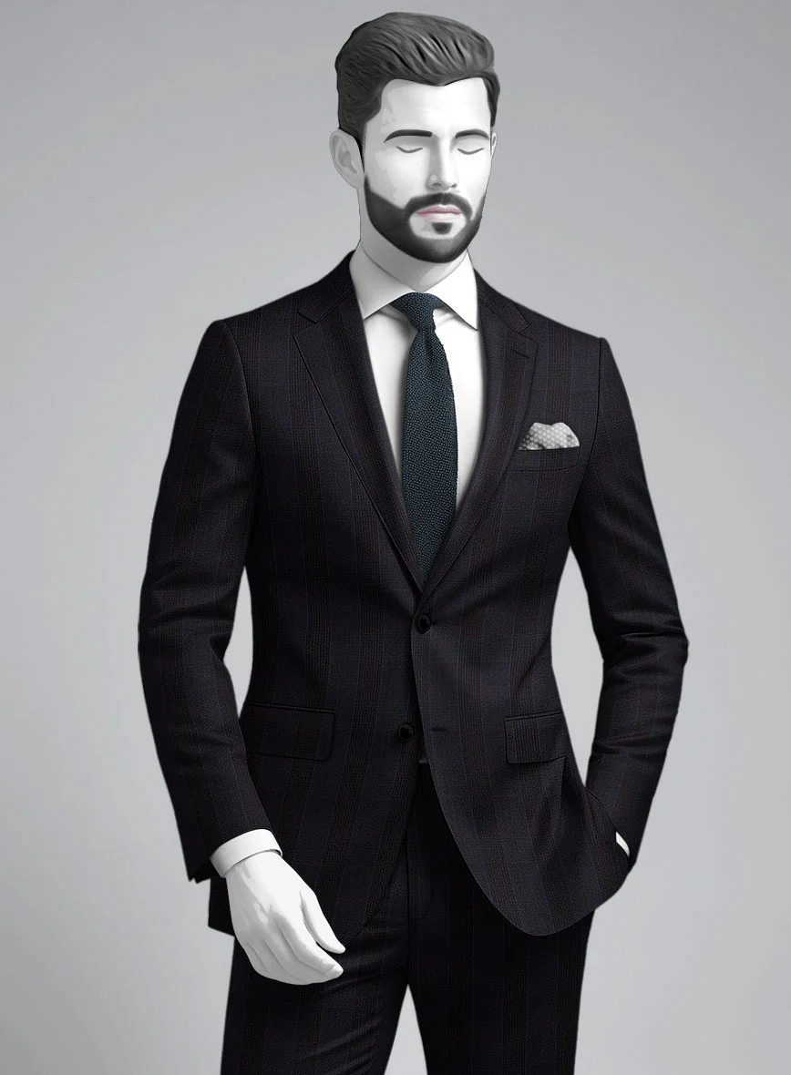 Napolean Devon Check Violet Wool Suit - Image 3