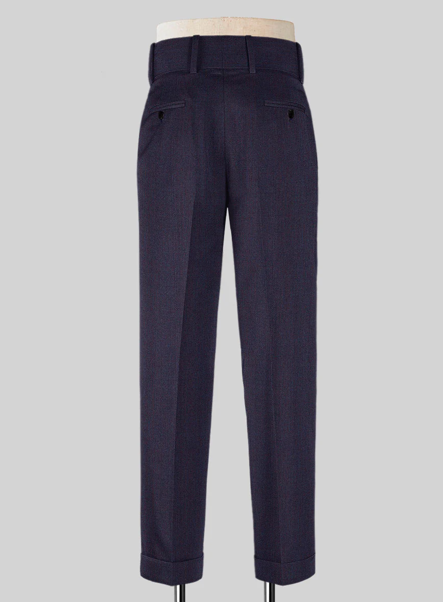 Napolean Eggplant Double Gurkha Wool Trousers - Image 2