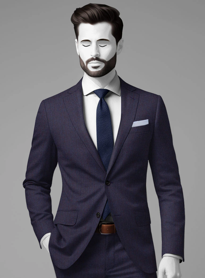 Napolean Eggplant Wool Suit - Image 3