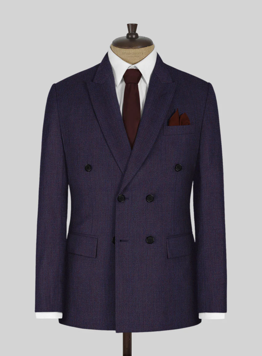 Napolean Eggplant Wool Double Breasted Suit - Image 2
