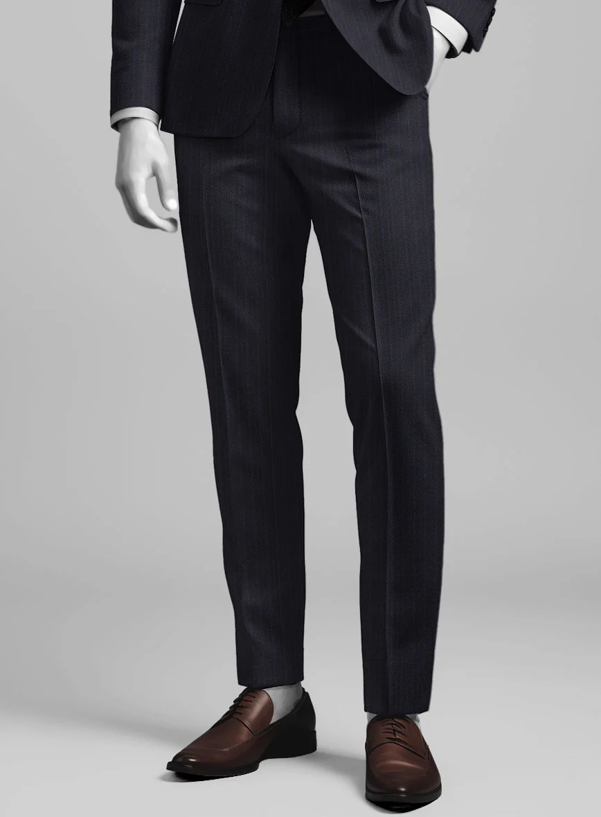 Napolean Elias Stripe Navy Wool Pants - Image 2
