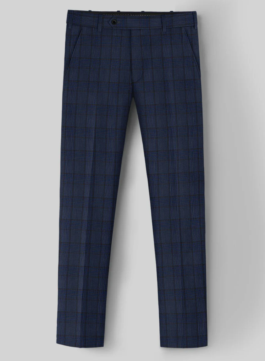 Napolean Elodio Check Royal Blue Wool Suit - Image 4