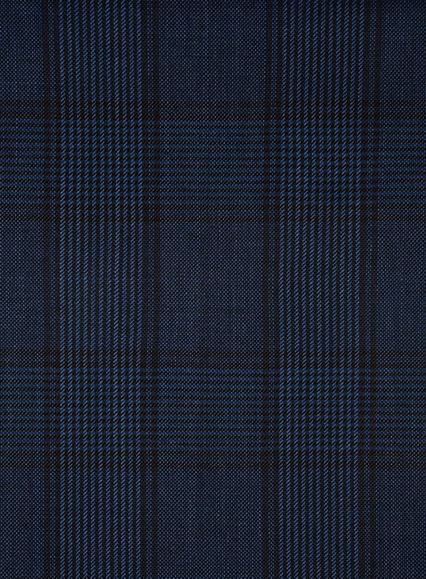 Napolean Elodio Check Royal Blue Wool Suit - Image 6