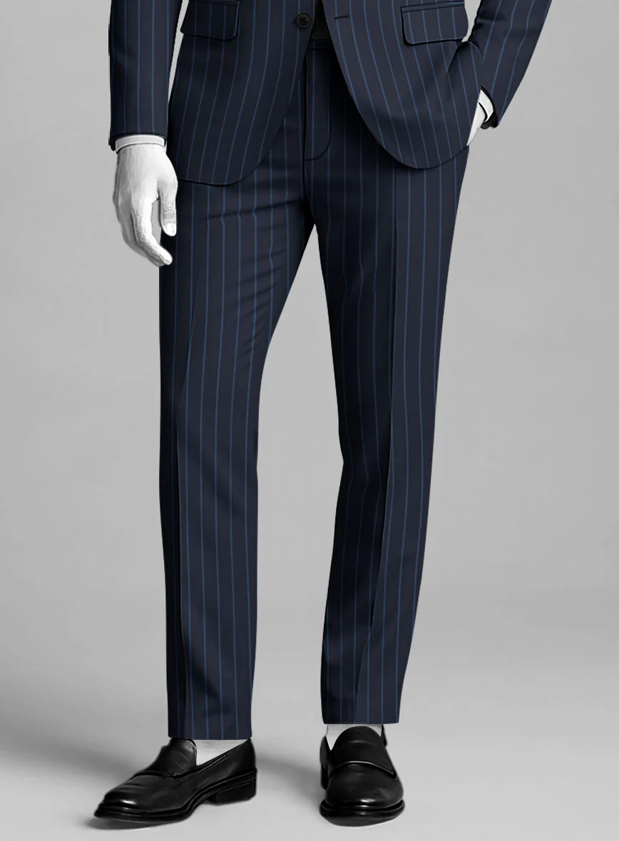 Napolean Eloyi Stripe Blue Wool Suit - Image 6