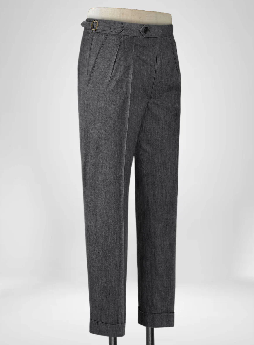 Napolean English Charcoal Wool Highland Trousers - Image 3