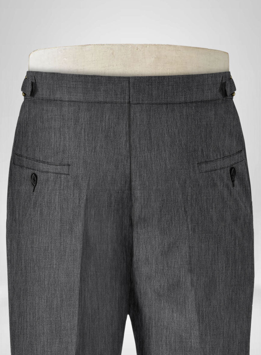Napolean English Charcoal Wool Highland Trousers - Image 4