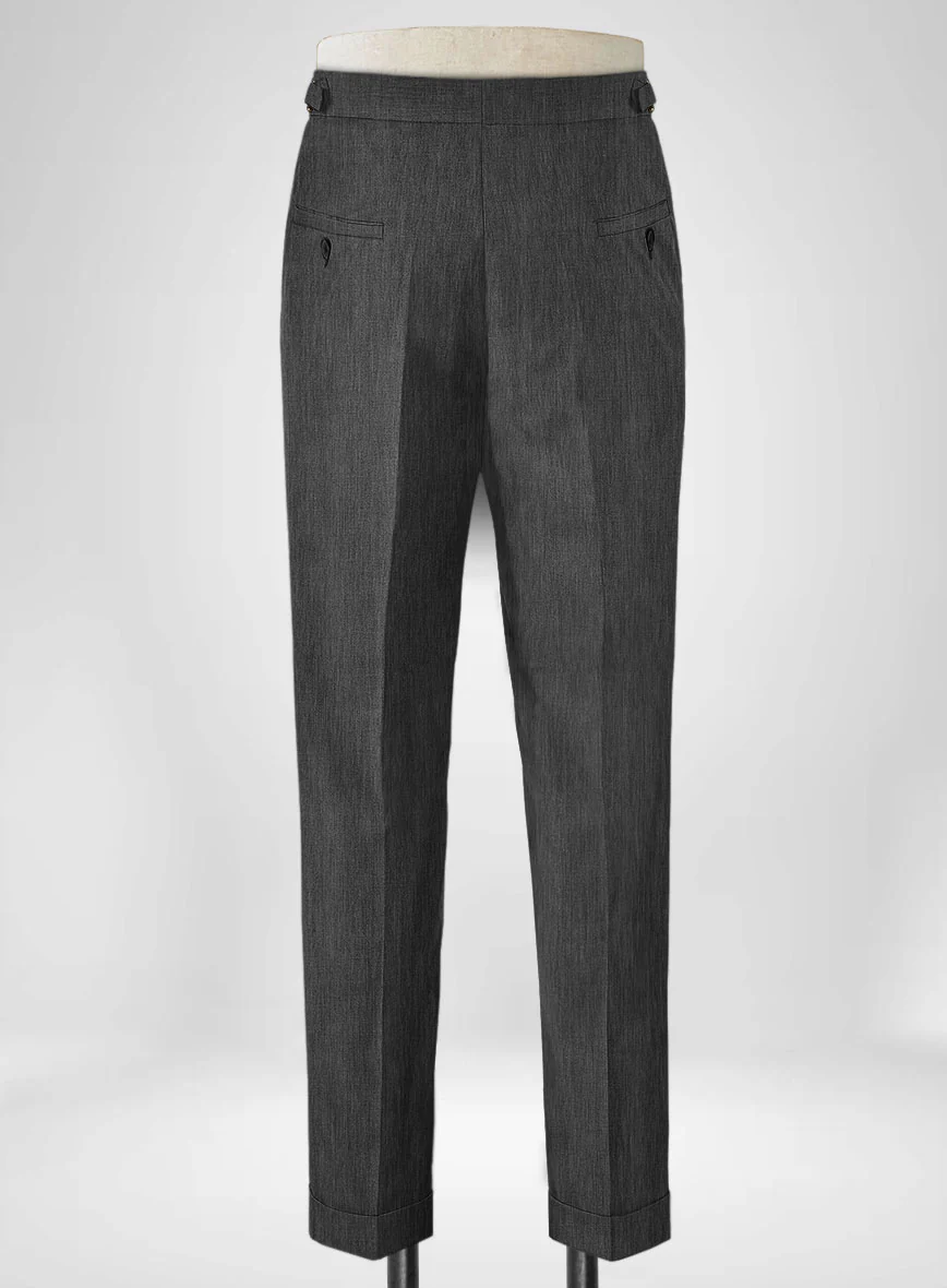 Napolean English Charcoal Wool Highland Trousers - Image 5