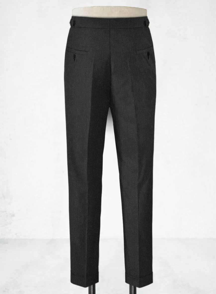 Napolean English Dark Charcoal Wool Highland Trousers - Image 5