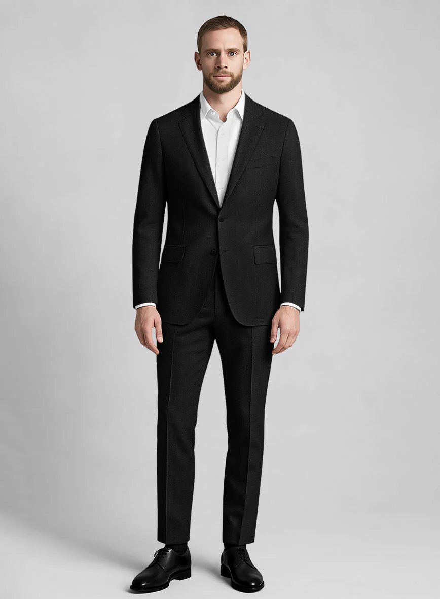 Napolean English Twill Black Wool Suit - Image 3