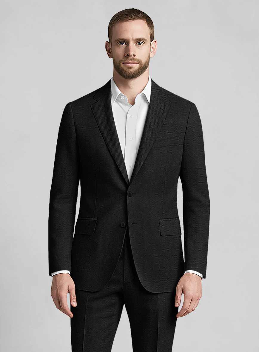 Napolean English Twill Black Wool Suit - Image 5