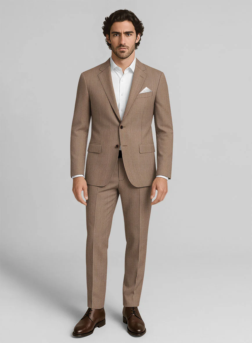 Napolean English Twill Brown Wool Suit - Image 3