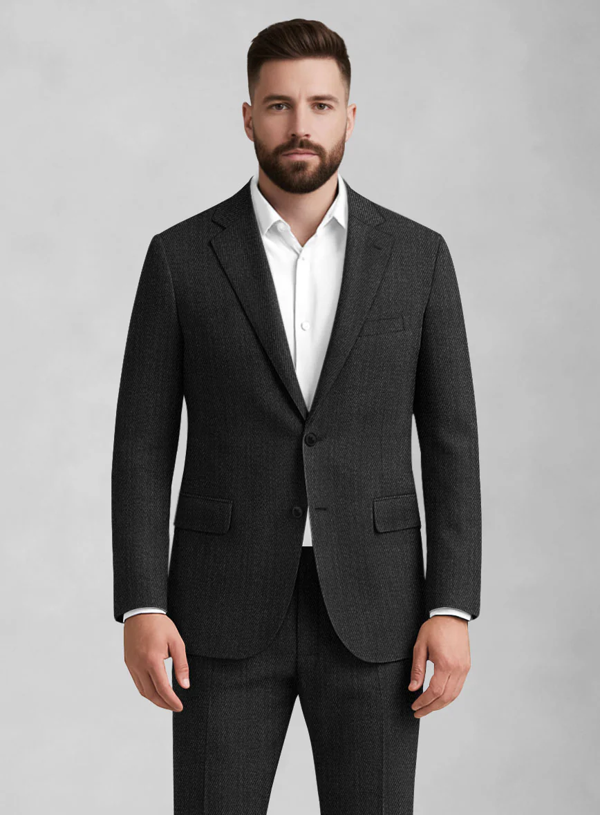 Napolean English Twill Charcoal Wool Suit - Image 4