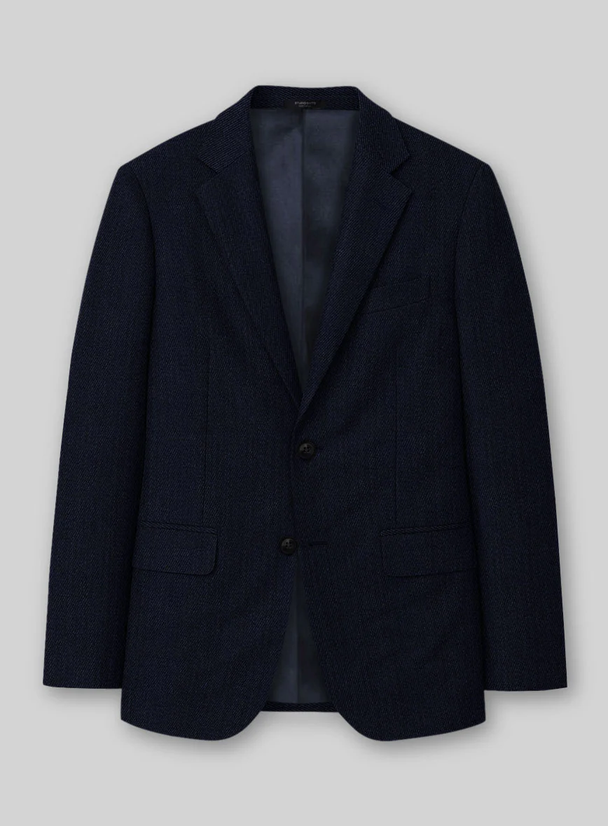 Napolean English Twill Dark Blue Wool Suit - Image 2